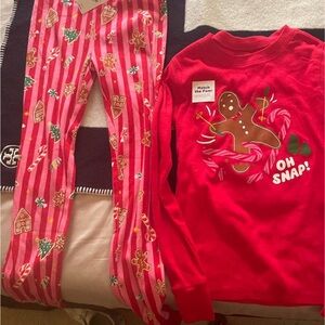 Red Gingerbread Kids Pajamas